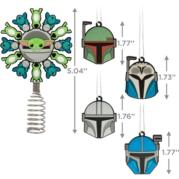 NIB Hallmark Star Wars: The Mandalorian Miniature Christmas Tree Topper Mini - Picture 4 of 5